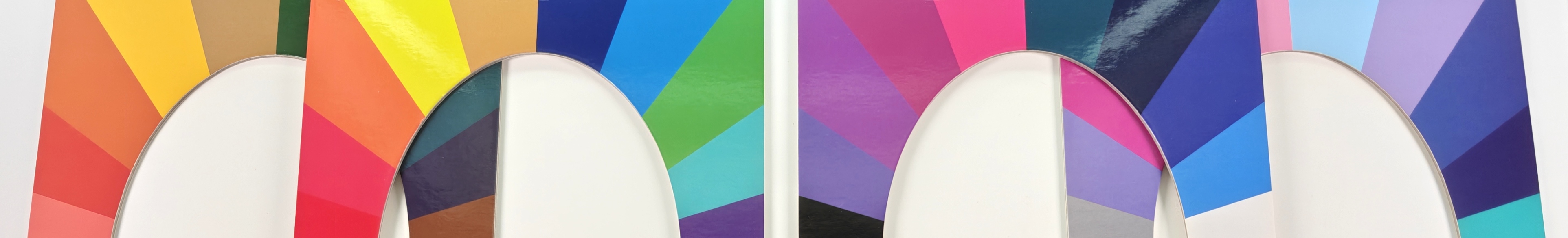 Seasonal face frame color cards lined up side by side